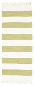  80X200 Gestreift Klein Cotton Stripe Teppich - Olivegrün Baumwolle