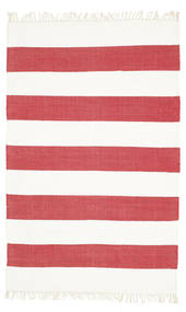 Cotton Stripe 100X160 Small Red Striped Cotton Rug