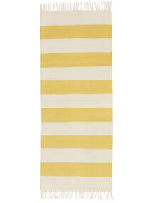Cotton Stripe 80X200 Pieni Keltainen Raidalliset Eteisen Puuvillamatto Matot