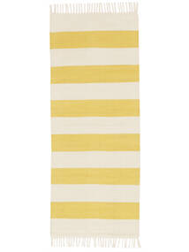 Cotton Stripe 80X200 Malý Žlutá Pruhovaný Běhoun Bavlněný Koberec