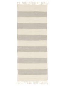 Gangloper 80X200 Katoen Modern Cotton Stripe Vloerkleed - Grijs/Gebroken Wit