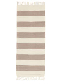 Cotton Stripe 80X200 小 茶色 ストライプ 細長 綿 ラグ 絨毯