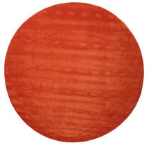  Wool Rug Ø 300 Handloom Rust Red/Red Round Large