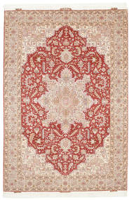  Orientalischer Täbriz 50 Raj Mit Seide Teppich 205X300 Orange/Beige Wolle, Persien/Iran Carpetvista
