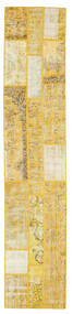  Patchwork Tapete 82X403 Lã Amarelo/Laranja Pequeno Carpetvista
