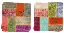 50X50 Tapete Oriental Patchwork Almofadas Fronha Quadrado Multicor (Lã, Turquia) Carpetvista
