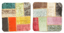 50X50 Tappeto Orientale Patchwork Fodera Per Cuscino Federa Quadrato Multicolore (Lana, Turchia) Carpetvista