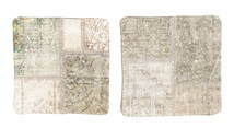 45X45 Patchwork Kissenhülle Kissenbezug Teppich Orientalischer Quadratisch (Wolle, Türkei) Carpetvista