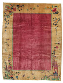275X360 Tapete China Antigo: Art Deco 1920 Oriental Vermelho/Bege Grande (Lã, China) Carpetvista
