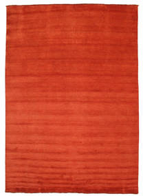  Wool Rug 250X350 Handloom Fringes Rust Red/Red Large