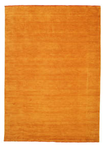  Tappeto Di Lana 220X320 Handloom Fringes Arancione