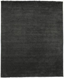 Handloom Fringes 250X300 Large Black/Grey Plain (Single Colored) Wool Rug