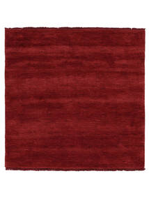  Wool Rug 250X250 Handloom Fringes Dark Red Square Large