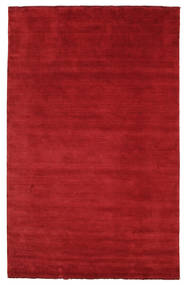  Wool Rug 180X275 Handloom Fringes Dark Red