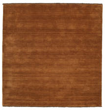 Handloom Fringes 200X200 茶 単色 正方形 ウール 絨毯 