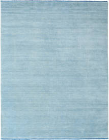  200X250 Einfarbig Handloom Fringes Teppich - Hellblau Wolle
