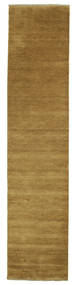 Handloom Fringes 80X350 Small Olive Green Plain (Single Colored) Runner Wool Rug