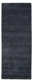  Wool Rug 80X200 Handloom Fringes Dark Blue Runner
 Small 