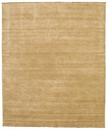  250X300 Plain (Single Colored) Large Handloom Fringes Rug - Beige Wool, 
