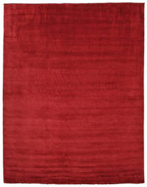  Wool Rug 300X400 Handloom Fringes Dark Red Large