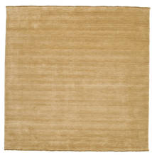 Handloom Fringes 250X250 Large Beige Plain (Single Colored) Square Wool Rug