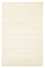 Handloom Fringes 180X275 Ivory White Plain (Single Colored) Wool Rug