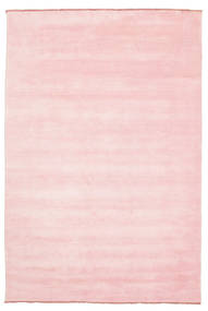  Wool Rug 200X300 Handloom Fringes Pink