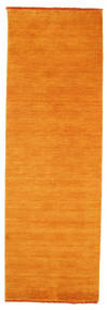 Gangloper 80X250 Effen Handloom Fringes Vloerkleed - Oranje