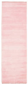  Wool Rug 80X250 Handloom Fringes Pink Runner
 Small