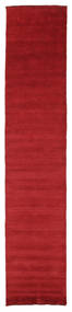 Handloom Fringes 80X400 Kicsi Sötétpiros Egyszínű Futószőnyeg Gyapjúszőnyeg