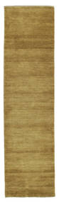 Handloom Fringes 80X300 Small Olive Green Plain (Single Colored) Runner Wool Rug