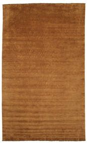 Handloom Fringes 300X500 Large Brown Plain (Single Colored) Wool Rug