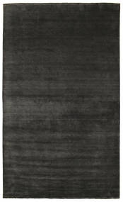  300X500 単色 大 ハンドルーム Fringes 絨毯 - ブラック/グレー ウール