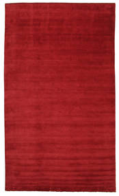  Wool Rug 300X500 Handloom Fringes Dark Red Large
