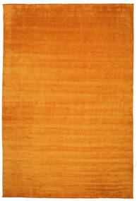  Wollteppich 400X600 Handloom Fringes Orange Groß