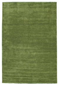  Wool Rug 220X320 Handloom Fringes Green