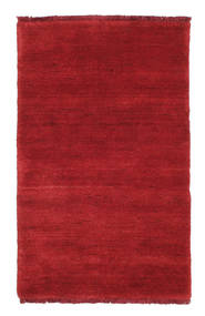  Wool Rug 60X90 Handloom Fringes Dark Red Small