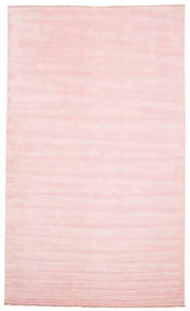 Handloom Fringes 300X500 Large Pink Plain (Single Colored) Wool Rug
