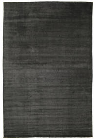  Wool Rug 400X600 Handloom Fringes Black/Grey Large