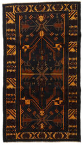 絨毯 オリエンタル バルーチ 112X201 ブラック/茶色 (ウール, ペルシャ/イラン)