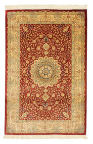 絨毯 ペルシャ クム シルク 署名: クム Mohammadi 96X152 ベージュ/オレンジ (絹, ペルシャ/イラン)