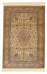 絨毯 クム シルク 署名: クム Ahmadi 102X152 オレンジ/ベージュ (絹, ペルシャ/イラン)