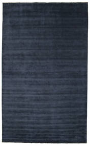  Wool Rug 300X500 Handloom Fringes Dark Blue Large