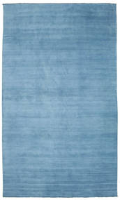  Wool Rug 300X500 Handloom Fringes Light Blue Large