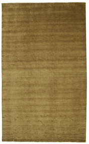 Handloom Fringes 300X500 Large Olive Green Plain (Single Colored) Wool Rug