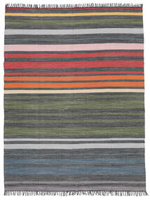 Rainbow Stripe 250X300 Duży Wielobarwne Paski Dywan Bawełniany