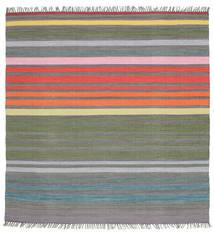  200X200 Stribet Rainbow Stripe Tæppe - Multicolor Bomuld