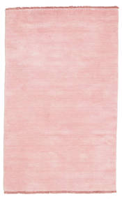  Wool Rug 100X160 Handloom Fringes Pink Small
