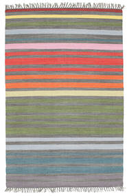 Tapis De Cuisine Rainbow Stripe 120X180 Coton Moderne Rayé Multicolore