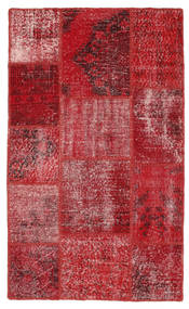  Patchwork Tapete 100X164 Lã Vermelho/Vermelho Escuro Pequeno Carpetvista